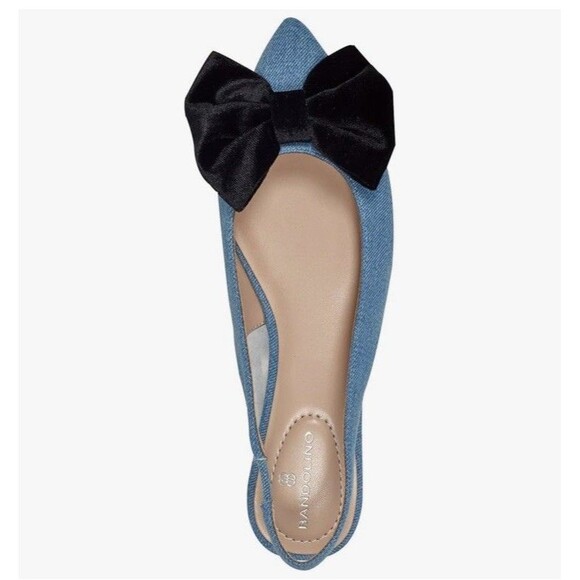 Bandolino Women's Simona Ballet Flat, Blue Denim/Black Velvet Bow 420 Size 6.5 M - Picture 4 of 8